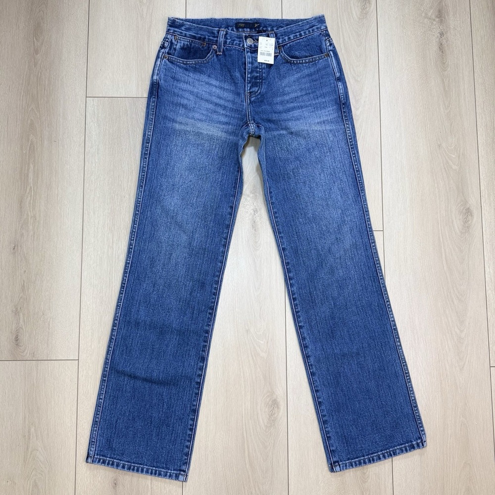 VTG J.Crew Womens 2 Boyfriend Jeans NWT Blue Denim Straight Leg Cotton Y2K Pants